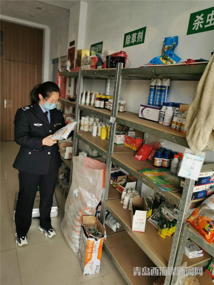 圖為西海岸新區(qū)農(nóng)業(yè)綜合行政執(zhí)法大隊執(zhí)法隊員在查看玉米種子包裝。.jpg